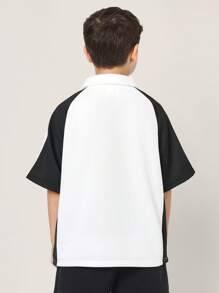 SUMWON Premium Athletic Raglan Polo Shirt Youth Sports Training Performance Top School Uniform Breathable Active Wear Team Practice Sporty Casual