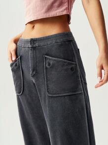 Bohemela Women's Vacation Wide Leg Loose Casual Pants With Pockets