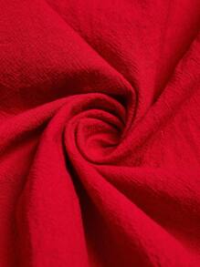 SHEIN LUNE Women's Red Casual Two-Piece Dress Set: Sleeveless Tie-Front Crop Top And Mini Skirt,Vacation Outfits Woman - Red - View 5