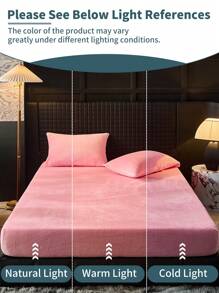 1pc Velvet Fitted Sheet, Bedding, Soft-Comfortable Mattress Cover, Solid Color Sheets, Suitable For Fall And Winter, Deep Pocket, Fitted Sheet Only, Without Pillowcase, Dustproof Non-, Machine Washable, For All Seasons, Bedding Gifts, Fits For Twin Full King Queen Size Bed, Machine Washable,Fall Decor,Autumn Decor,Room Decor