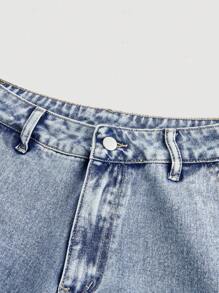 SHEIN MOD 女士休闲水洗蝴蝶吊坠牛仔裤