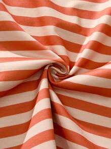 THE HAPPY LOOK Young Boys Cute Embroidered Striped Collar Contrast Rib Drop Shoulder T-Shirts, Casual Sporty Style, For Winter And Spring - Yellow - View 3