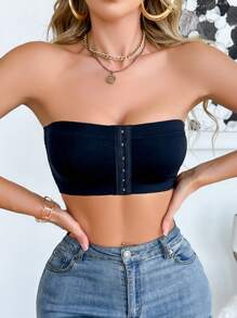 Backless, Strapless, Seamless Bandeau Bra For Wedding, Sexy - Black - View 6