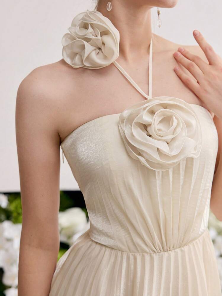 MOTF Soiréza STEREO FLORAL FLOWY PLEATED COCKTAIL DRESS