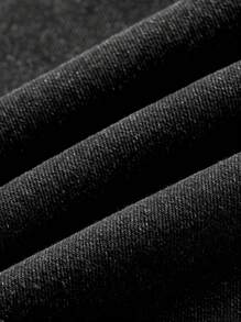 SHEIN EZwear Women's Casual Skinny Low Waist Flare Jeans, Black,Y2K Vintage Distressed Punk & Adventure Five-Pointed Star Patch Denim ,Spring Summer ﻿,Saint Patrick / St Patrick Day,Spring For Women / Spring - Black - View 4