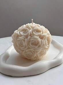 Multisize Rose Ball Candle Mold 3d Rose Shaped Silicone Mold Big Ball Aroma Mold Valentine Resin Casting Mold Diy Candle Soap Polymer Clay Gypsum Craft - White - View 3