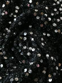 SHEIN CURVE+ 加大码凉爽连衣裙、减压装、优雅时尚女士长礼服 - 黑色 - 查看 4