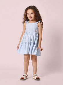 SUMWON Flutter Sleeve Tiered Summer Dress, Kids Sundress With Ruffle Detail, Empire Waist Girls Special Occasion Tea Party Spring Easter Dress