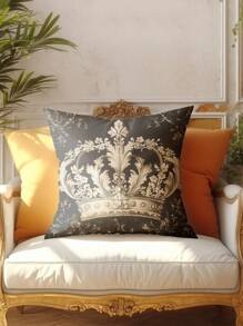 4pcs Plush Crown Pattern Pillow Covers, Soft Comfortable, Hot Selling, Home Decorative Cushion Covers For Sofa/Living Room/Bedroom, No Pillow Inserts Included