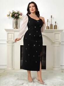 Modelyn Robe en tulle grande taille, décontractée et pour un port quotidien