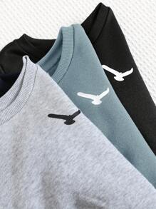 SHEIN 6pcs/Set Infant Baby Boy&Girl All-Match Hooded Sweatshirt And Loose Fit Jogger Pants Set, Blue, Dark Gray, Black, Casual For Autumn/Winter, Suitable For Home And Outdoor - Blue - View 8