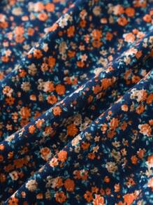 Rusticease Women's Casual Ditsy Floral V-Neck Bat Sleeve Vacation T-Shirt - Multicolor - View 4