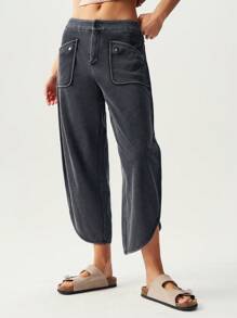 Bohemela Women's Vacation Wide Leg Loose Casual Pants With Pockets