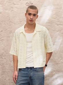 SWAVVY Men's Knit Casual Daily Relaxed Fit Short Sleeve Shirt