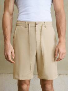 Manfinity VCAY Men's Mid-Rise Straight-Leg Casual Shorts, Suitable For Summer - Apricot - View 6