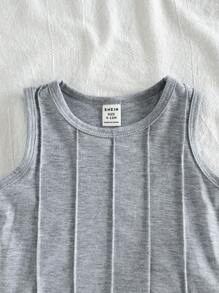 Vintaside Kids 2 件套男婴休闲百搭褶皱无袖上衣和短裤套装，适合夏季、户外使用 - 彩色 - 查看 6