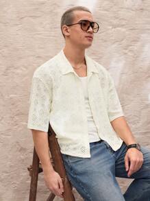 SWAVVY Men's Knit Casual Daily Relaxed Fit Short Sleeve Shirt