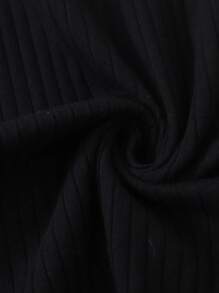 SHEIN EZwear Solid Rib-knit Bodycon Dress