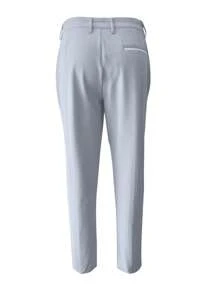 Calvornis 男士純色口袋休閒百搭修身西裝長褲 - 淺藍色 - 查看 2