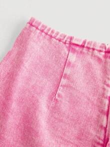 SHEIN EZwear 女式紧身牛仔裤休闲弹力喇叭裤，粉色，夏季/夏季/夏季，春季/女士春季，女士海滩/海滩，女士早午餐，春假/春假，女士音乐会/狂欢节/乡村音乐会/伊比沙岛/纳什维尔 - 粉色 - 查看 3