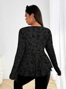 Vionelle 大码女式派对领带蝴蝶结褶饰网眼植绒 A 字形衬衫，适合约会、聚会