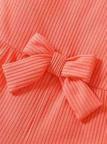 Baby Girls' Asymmetrical Romper With Sunshine Orange Design, Summer - Orange - View 4