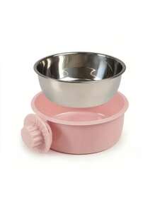 悬挂式狗碗，可拆卸不锈钢狗食碗水碗，二合一可升降宠物笼喂食盆宠物用品 - 彩色 - 查看 7