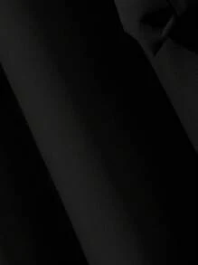 SHEIN Vestido elegante y lindo para niña preadolescente con decoración de lazo rojo para ocasiones cotidianas y de princesa - Negro - Ver 8