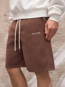 Manfinity VCAY 2pcs Men Woven Casual Long Sleeve Open Front Jacket And Elastic Waist Straight Leg Pants Set