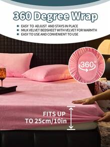 1pc Velvet Fitted Sheet, Bedding, Soft-Comfortable Mattress Cover, Solid Color Sheets, Suitable For Fall And Winter, Deep Pocket, Fitted Sheet Only, Without Pillowcase, Dustproof Non-, Machine Washable, For All Seasons, Bedding Gifts, Fits For Twin Full King Queen Size Bed, Machine Washable,Fall Decor,Autumn Decor,Room Decor