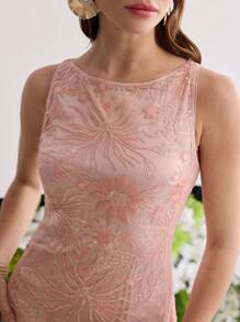 MOTF Soiréza Vestido de noche formal con bordado de lentejuelas