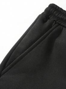 Manfinity Homme Męski zestaw T-shirt z krótkim rękawem i spodniami w dużym rozmiarze z nadrukiem liter