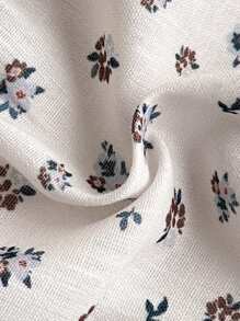 SHEIN 女宝宝田园风春夏无袖背心，设计清新简约，有弹力腰带，配松紧脚踝连体短裤。 - 杏色 - 查看 6