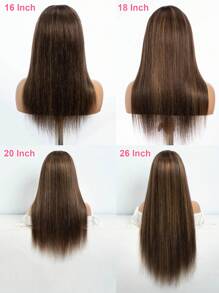 Ombre Highlight Lace Front Wigs Human Hair Straight 5x5 Closure Wigs Pre Plucked With Baby Hair Transparent 13x4 13x6 Frontal Wigs Balayage 4/27 Color
