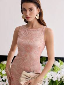 MOTF Soiréza Vestido de noche formal con bordado de lentejuelas