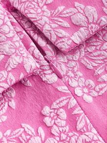 SHEIN Privé Women's Elegant Commuter Style Work Texture Fabric Flower Floral Mesh Corset, For Parties And Dates,Summer Top,Short Top,Pink Top,Vacation Outfits,Tube Top,Woman Summer Outfits,Texture Fabric,For Valentine's Day And Concert