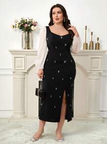 Modelyn Robe en tulle grande taille, décontractée et pour un port quotidien