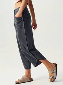Bohemela Women's Vacation Wide Leg Loose Casual Pants With Pockets