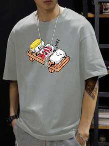 Manfinity Hypemode 宽松男式卡通图案落肩 T 恤