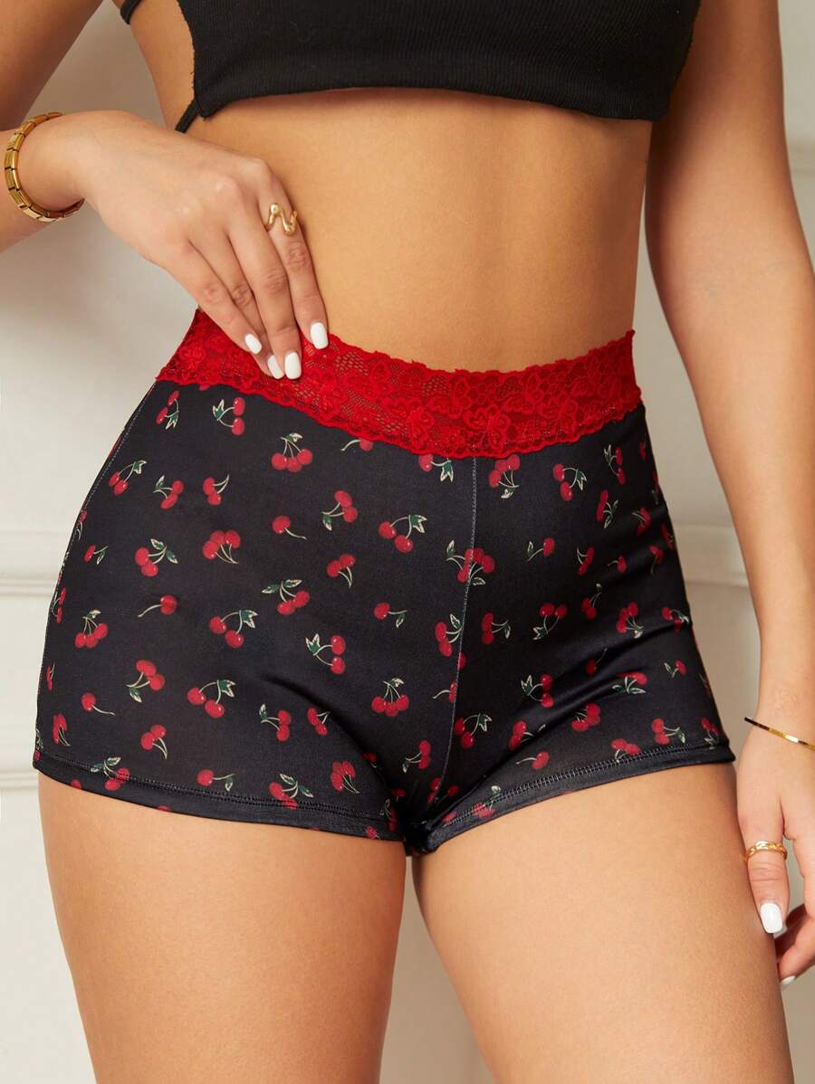 SHEIN Bragas cómodas y a la moda con aplicaciones de encaje - Multicolor - Ver 1