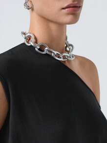 LYSMO Women's Summer Solid Color Asymmetric Collar Short Sleeve Casual T-Shirt Dress, Loose Fit - Black - View 5