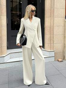 Aloruh Basic Business Suit, Jacket And Trousers, For Commuting And Daily Wear