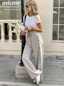 Serisse 女士抽绳腰口袋阔腿宽松休闲裤 - 彩色 - 查看 3