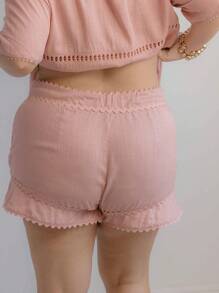 Aralina 曲线夏日度假海滩度假蕾丝插扣短裤