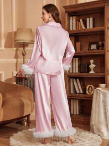 Women's Collared Button-Front Pajama Set