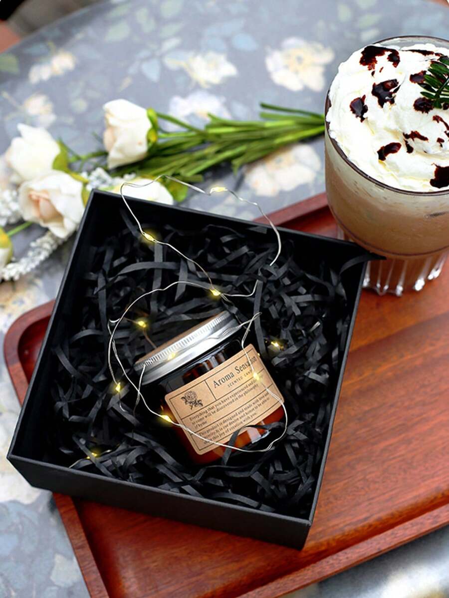 Shredded Tissue Paper Gift Wrapping - Black - View 1