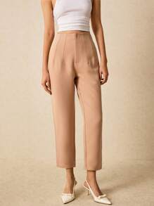 SHEIN Frenchy Pantalones cónicos unicolor de talle alto
