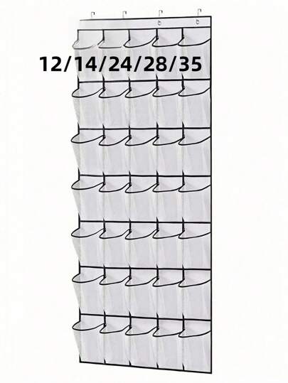 1pc Mesh Bag Shoe Storage Rack With Hook, Multi-Grids Hanging Back Shoe Storage Door Bag, Space Saving Storage Bag Sundry Storage Bag, Fabric Wardrobe Sundry Shoe Storage Bag For Small Business Owners/Stores/Retailers/Home/Travel(Black,Gray,White)