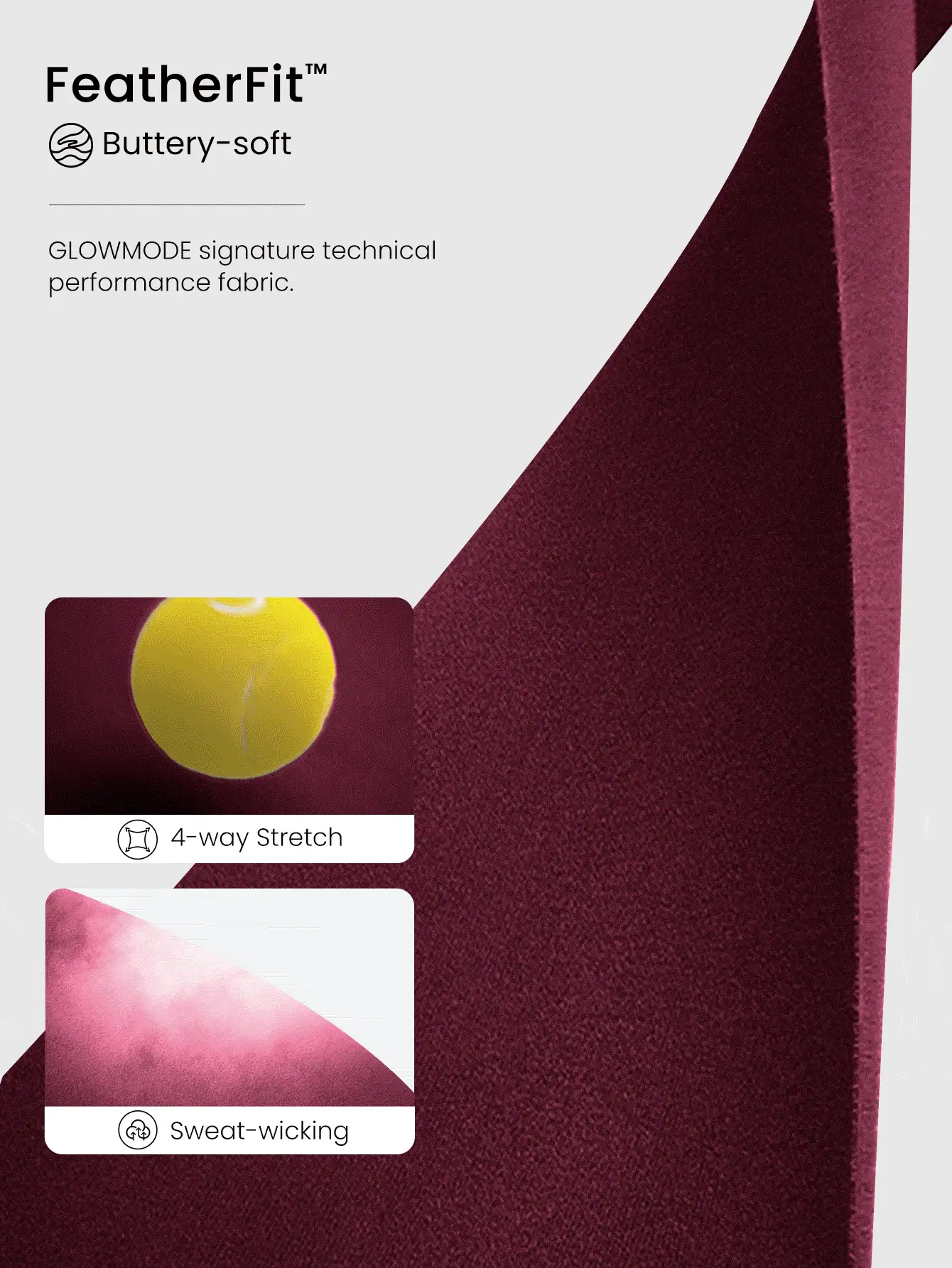 GLOWMODE 2 件 FeatherFit™ Dynamic Duo 交叉背部运动胸罩和紧身裤套装低冲击瑜伽日常可拆卸罩杯 - 紫色 - 查看 6