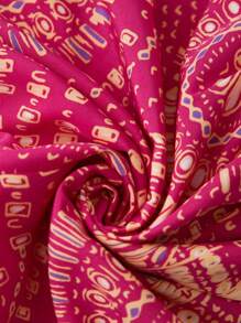 SHEIN VCAY Combinaison à bretelles fines imprimée tout-sur-tout pour vacances et plage pour femmes - Rose vif - Voir 4